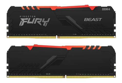 Imagen 2 de 4 de Memoria Kingston Kf432c16bba Fury Beast Ddr4 8gb 3200mhz Rgb