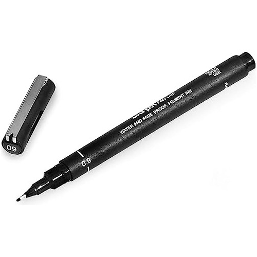 Uni Pin Fineliner Drawing Pen Black Ink 0.9mm Nib Pack ...
