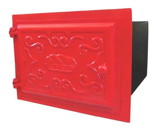 Forno Ferro Fundido Tampa Ferro Vermelho 50x47x33cm G