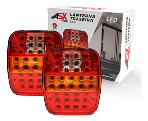 Lanterna Traseira Led Caminhao Asx Ford Cargo 34 Leds Bivolt