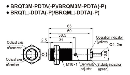 Sensor Reflexivo M18 Npn Na/nf 3 Metros Brqm3m-pdta Autonics
