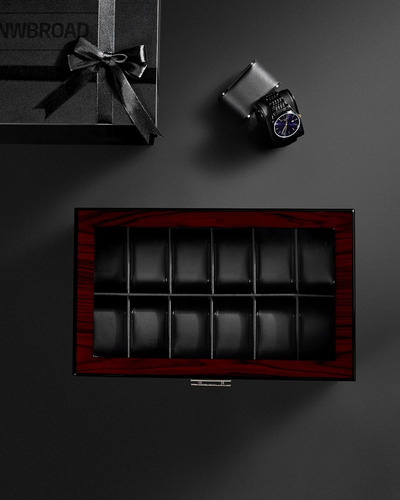 Funda De Reloj Anwbroad 12 Para Hombre, Caja De Reloj Con...