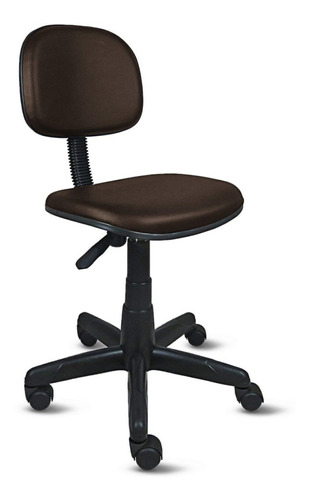 Cadeira de escritório Loja PegaPega Secretária em base giratória  marrom com estofado de couro sintético