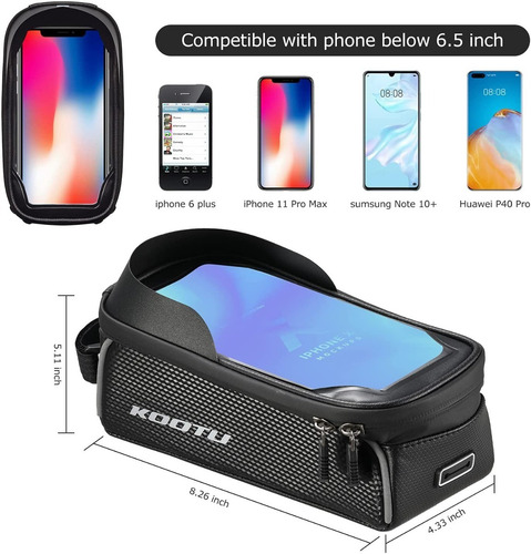 Imagen 4 de 7 de Bolso Para Bicicleta Resistente Al Agua Y Golpes