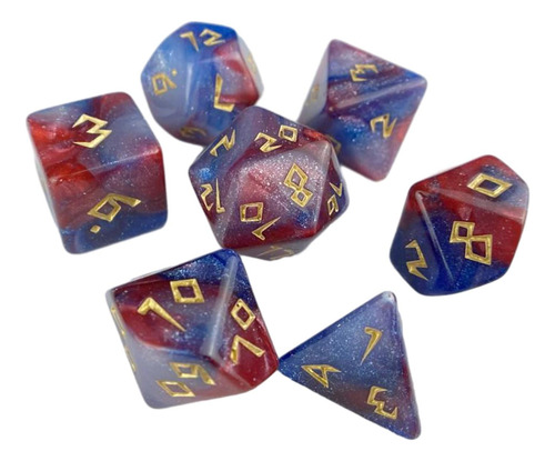 Juego De Dados Poliédricos D20 D12 D10 D8 D6 D4, 7 Piezas
