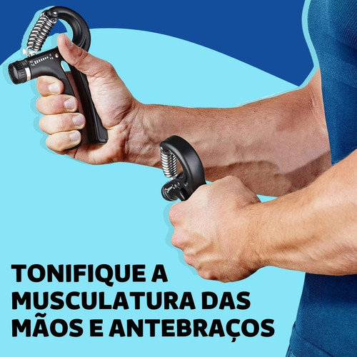 Hand Grip Com Mola Ajustável Fisioterapia 10kg A 40kg