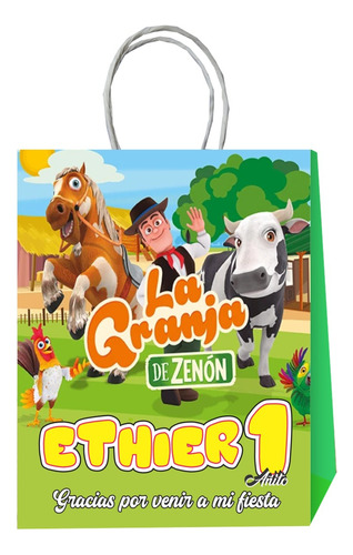 Bolsas Cumpleaños Personalizadas La Granja De Zenon 10 Und.
