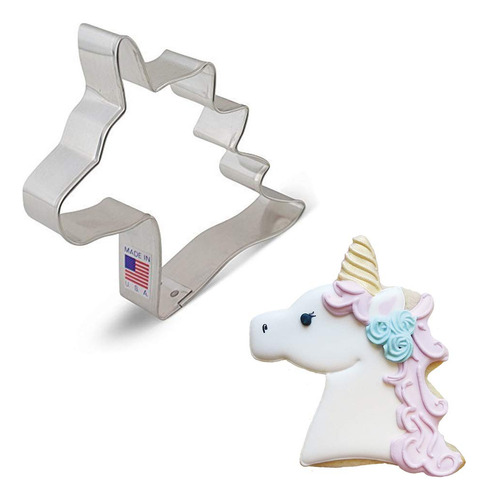 Ann Clark Cortador Galleta Diseño Cabeza Unicornio 4  Acero