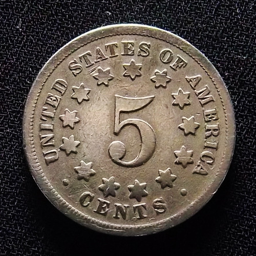Estados Unidos 5 Cents 1867 Regular Km 97