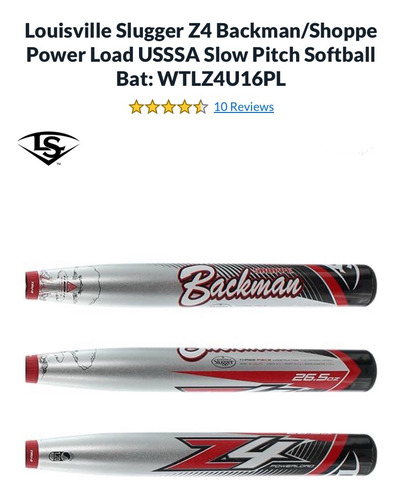 Bat Sóftbol Louisville Z4 Power Load 34/27,5 Compuesto 3pz Gris