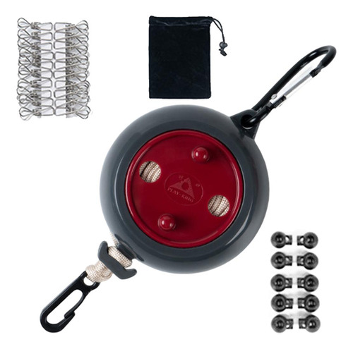 Tendedero Para Acampar Sin Taladro Cuerda Rojo 8m Con Bolsa