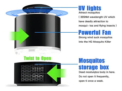 Lámpara Usb Mata Mosquitos Insectos Repelente De Moscas