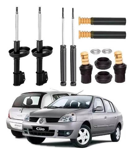 Jogo Amortecedor + Kit Suspensão Clio 1.6 2010 2011 2012