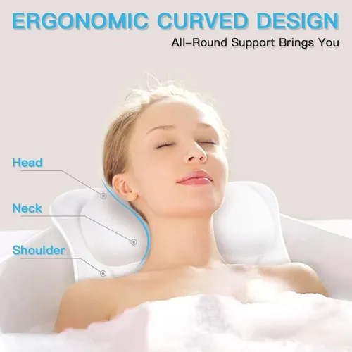 W Almohada Para Bañera Soporte Cuello Espalda Reposacabeza
