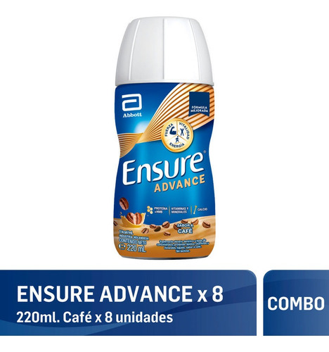 Combo Ensure Advance Shake Cafe 8 Unidades X 220 Ml