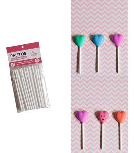 Palitos Blancos Para Chupetines Cakepops 10 Cm X 36 Und