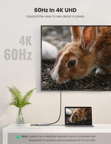 Docking Hub 5 En 1 Usb Tipo C Hdmi 4k Usb 3.0 Pd 100w Ugreen