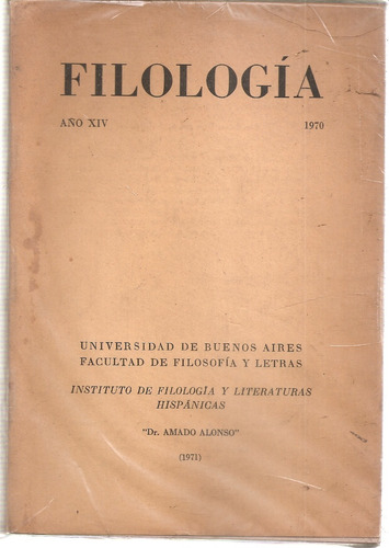 Revista Filologia Año 14 1970