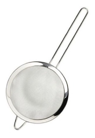 Imagen 1 de 1 de Colador Cocina Malla Doble Con Mango Acero Inoxidable 14 Cm
