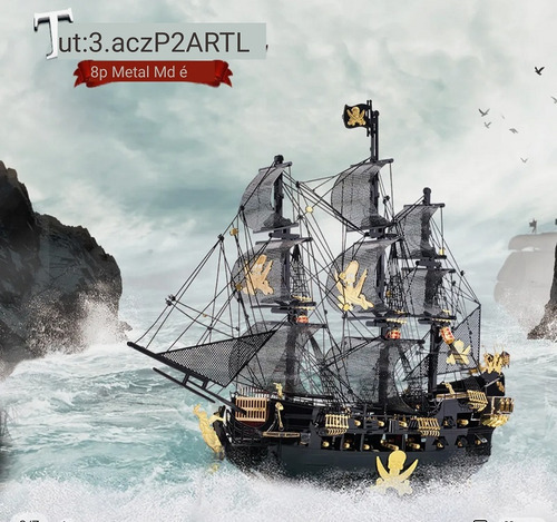 Puzzle metálico 3D oficial de The Black Pearl