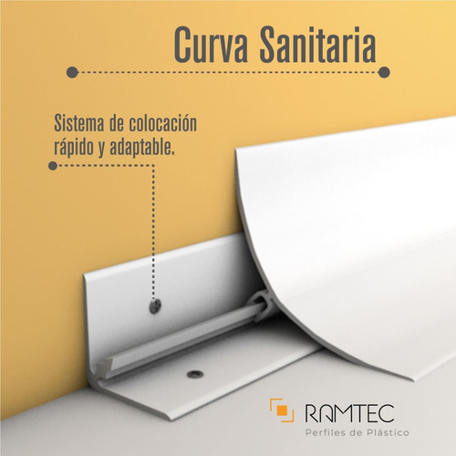 Imagen 4 de 6 de Moldura Curva Sanitaria En 2 Partes (10 Pzas Dobles 1.5mts)
