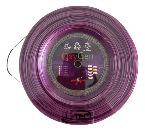 Rollo De Cuerdas De Tenis L-tec Orion 1.25-1.30mm 250 Metros 1.25 Mm Violeta