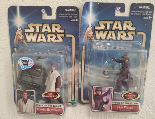 Star Wars 3.75 Anakin Skywalker & Zam Wesell At Of T Clones. (Usado)