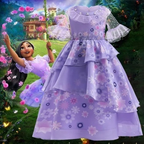 Imagen 7 de 8 de Disfraz De Princesa Isabela Madrigal Para Niños, 5 Piezas