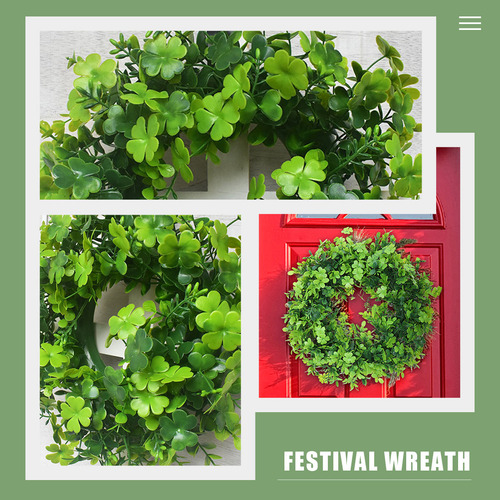 Guirnalda De Cuatro Hojas Con Decoración Verde Para El Día D