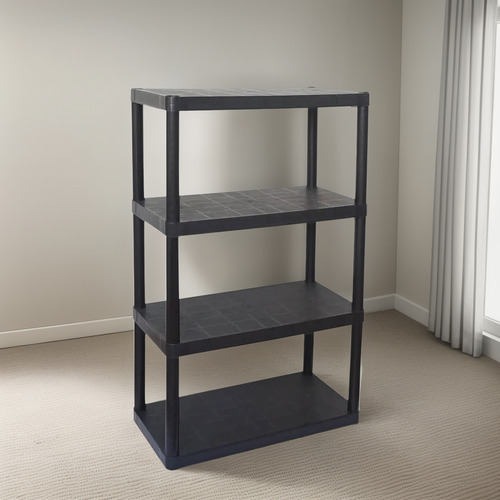 Super Estante Modular Plástico Casa 97cm Desmontável Antares Cor Preto