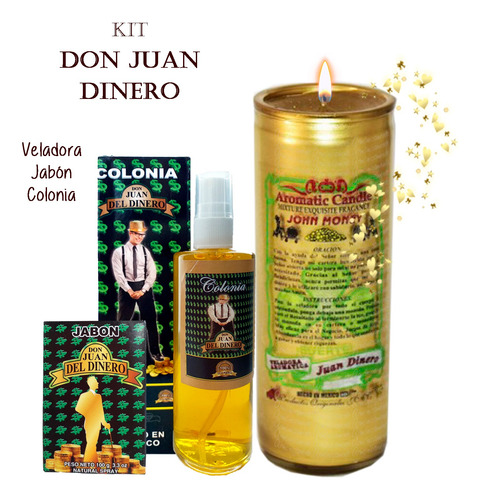 Veladora Juan Dinero - Dinero, Saldar Deudas, Éxito Kit 3 Pz