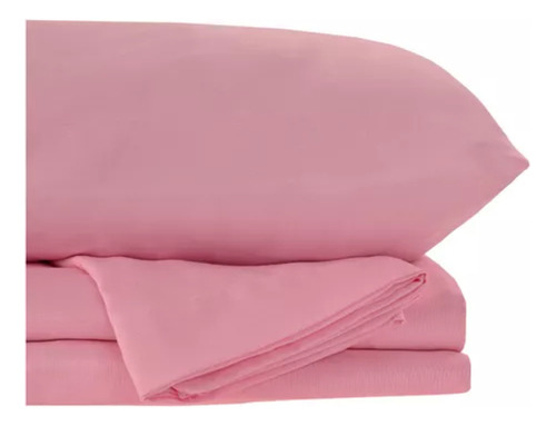 TRL 3000 Matrimonial Juego de sábanas color palo de rosa con diseño lisa 4 piezas
