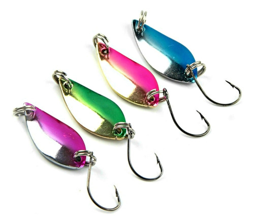 Cucharas Ondulantes Pesca Spinner Sabaleta Trucha Dorada X4