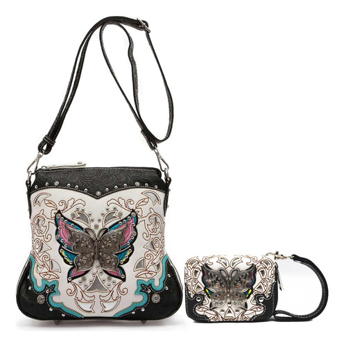 Bolso De Transporte Oculto Con Flor De Mariposa Para Mujer, 