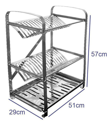 Escorredor De Louças Inox 48 Pratos Stampinox