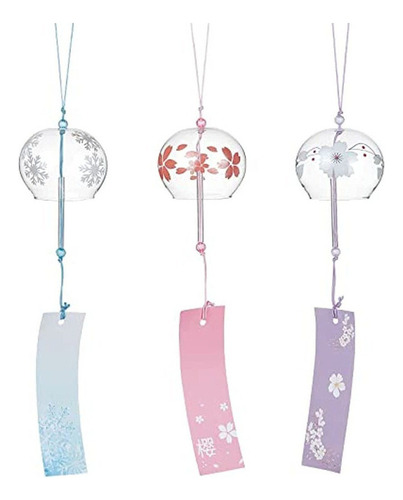 3 Campanas Viento Cristal Japonesas For Regalo Cumpleaños
