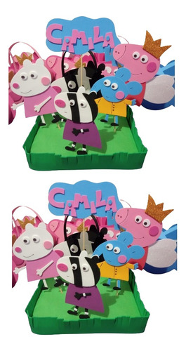 Adorno Para Torta Peppa Pig Familia Goma Eva Topper Cake