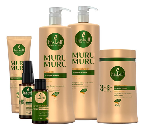 Kit Haskell Murumuru Sh Cond Máscara 1l 6 Itens Completo