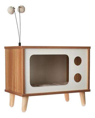 Casa Para Gato Vibrant Life Purr-view Retro Tv Cat Condo