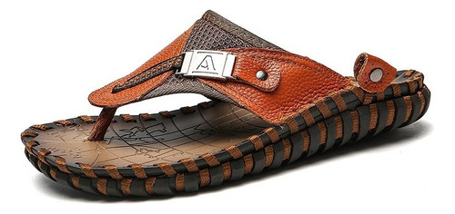 Hombres Casual Chanclas De Cuero Sandalias Zapatillas