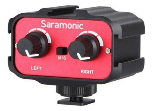 Adaptador De Áudio De 2 Canais Saramonic Sr-ax100 Cor Preto/vermelho
