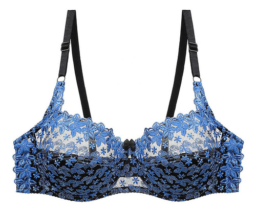 B L Underwear Mujer Moda Plue Size Underwire Encaje Embr