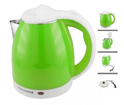 Hervidor De Agua Eléctrico 2lt Tetera Acero Inoxidable Cafet