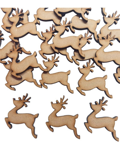 60 Renos Navidad Fiestas Fibrofacil Mdf 5cm Formas Figuras