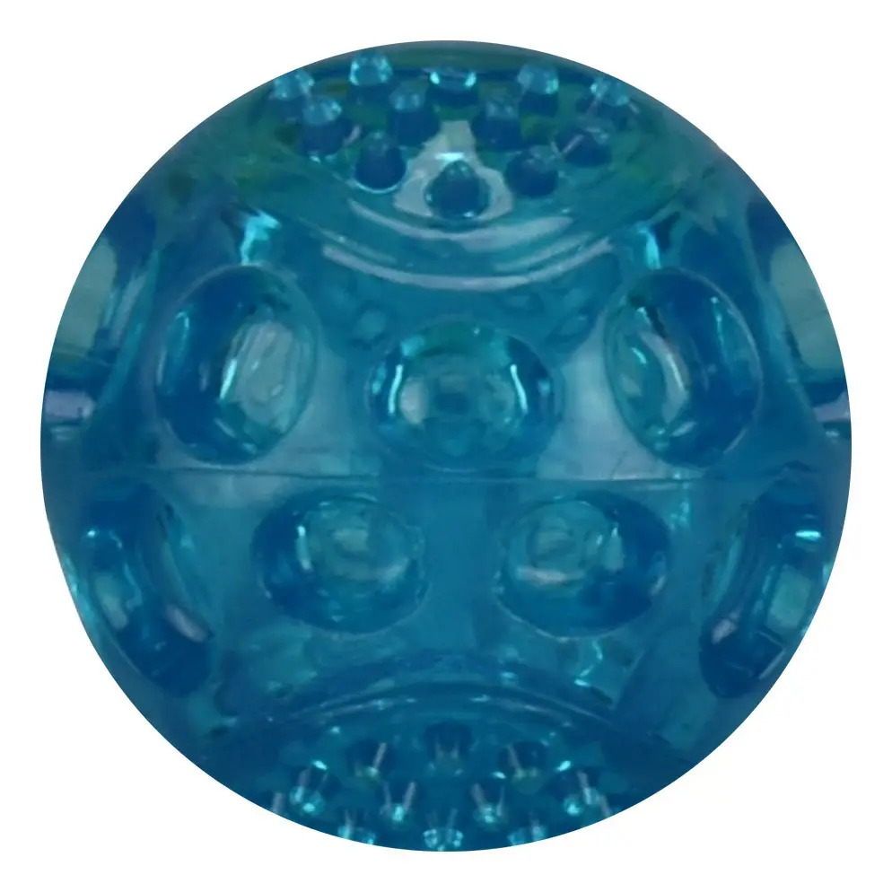 Juguete Pelota Flexible Con sonido Azul Chica Perros Mascotas