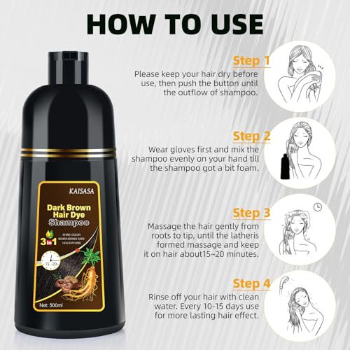 Shampoo Para Teñir Cabello Castaño Oscuro Shampoo 3 En 1 Par