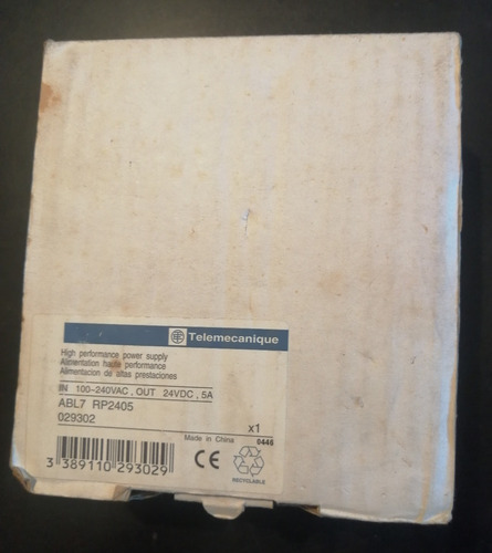 Fuente De Alimentacion 100-240vac Salida 24vdc/5a Abl7rp2405