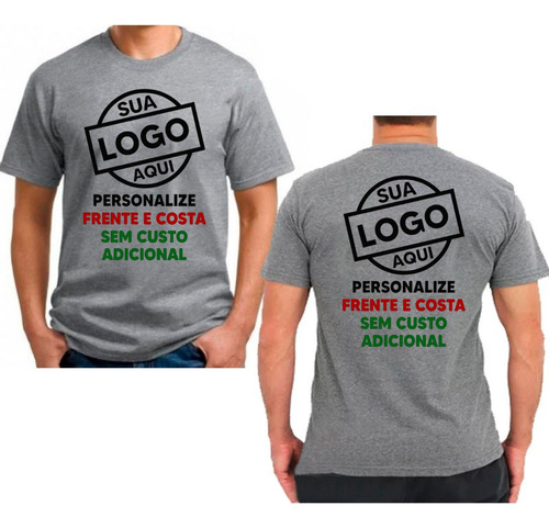 Kit 05 Camisetas Camisas Com Foto Logomarca Empresa Uniforme