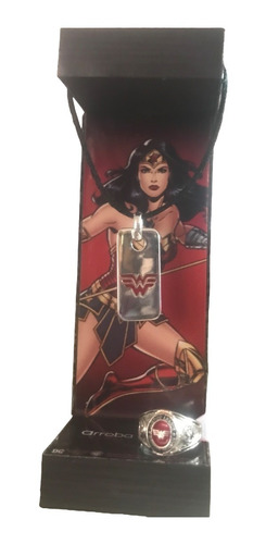 Colección Wonder Woman Ww Dc Comics Anillo + Tag + Exhibidor