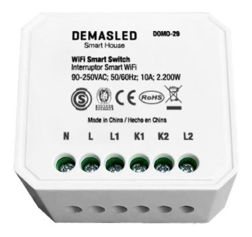 Smart Dimmer Wifi 220v 100w Conector Tecla Externa App Tuya